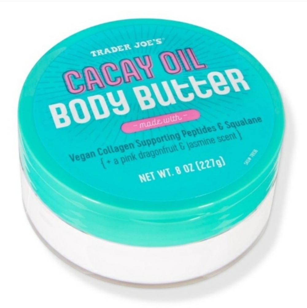 Trader Joe's Sealed Cacay Oil Body Butter - Teal and White 8 Oz.